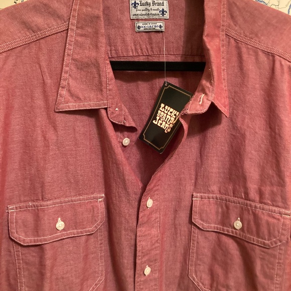 Lucky Brand XXL Red Chambray Shirt - Picture 4 of 6